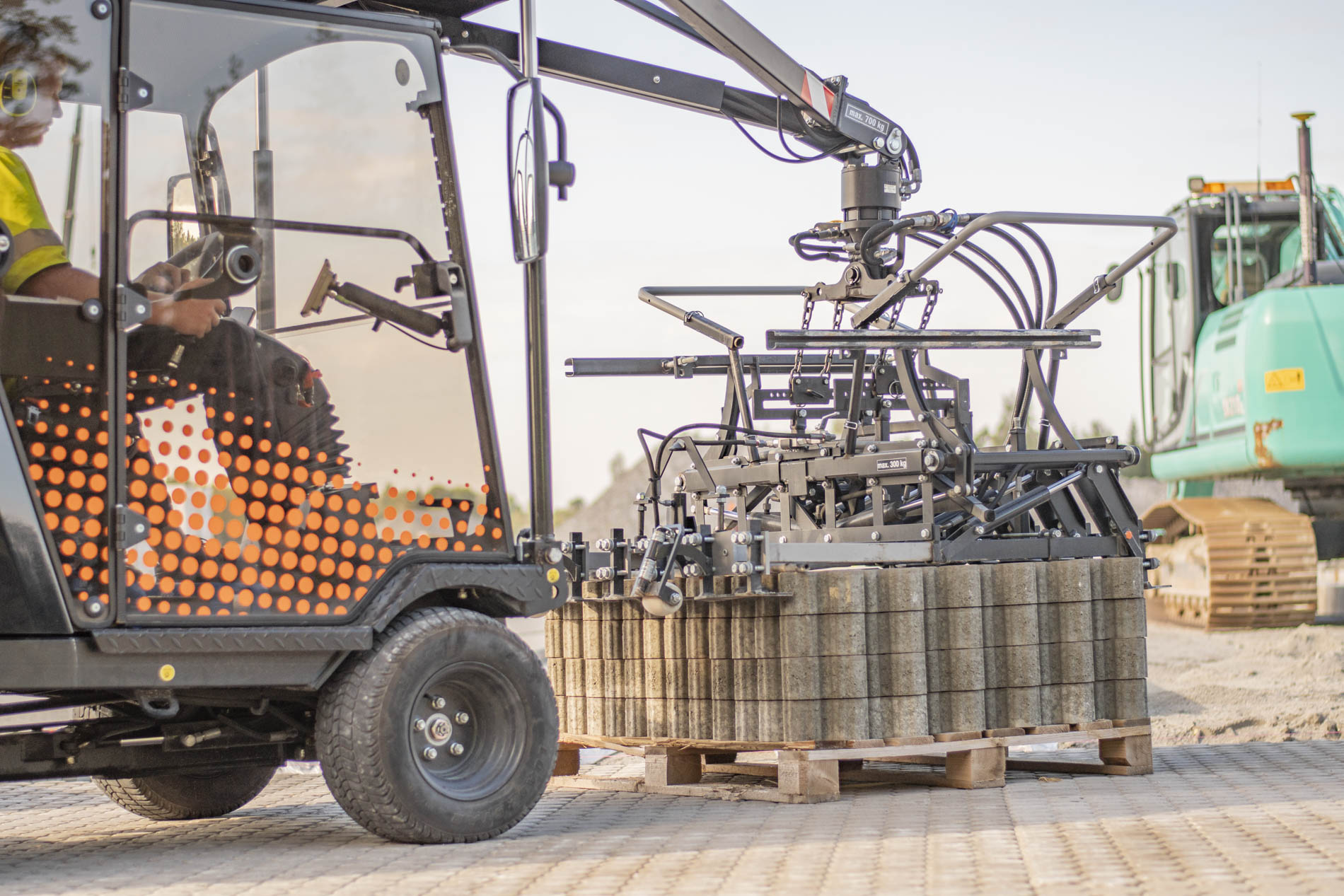 Maskinläggning av markstensblock